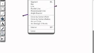 Geometers Sketchpad Constructions Midpoint using menu options [upl. by Earazed]