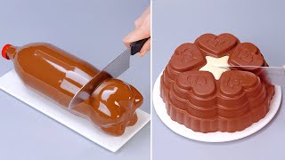 Fancy Cake Design Tutorial  So Delicious Chocolate Cake Decoration Recipes  Just Cake [upl. by Naus238]