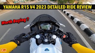 Yamaha R15 V4 2023 Detailed Ride Review  SR Motoworld [upl. by Collum]