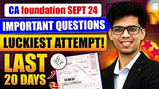 CA foundation IMPORTANT QUESTIONS LEAKED  CA foundation sept 2024 strategy CA foundation exam [upl. by Anaihk]