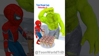 🍫🍦 SpiderMan Sneaks a Bite of Hulk’s Choco Cone Ice Cream 💚😆 gta [upl. by Hinda521]