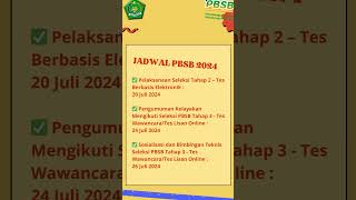 Jadwal Pendaftaran PBSB Kemenag Tahun 2024 [upl. by Eldnik85]