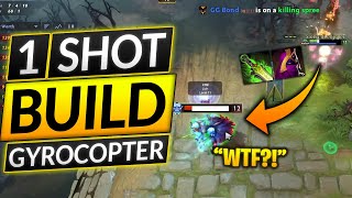 MOST BROKEN ONE SHOT BUILD Right Now  Dota 2 Gyrocopter Support Guide [upl. by Aiciram103]