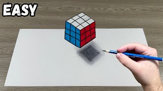 How To Draw A 3D Rubiks Cube [upl. by Robbert]