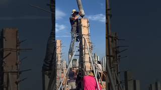 How to install formwork column amp pour concrete construction [upl. by Ecnerwal]