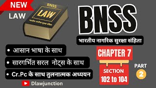 BNSS Bhartiya Nagarik Suraksha Sanhita 2023  Cover Chapter 7 PART 2 Dlawjunction [upl. by Aneleasor]