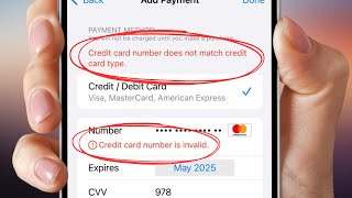 Credit card number does not match credit card type Credit card number is invalid  iPhone iOS 18 [upl. by Salomie883]