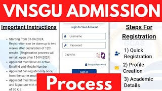 Vnsgu Admission Process  Vnsgu Admission 202425 [upl. by Lisle]