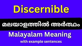 Discernible meaning in MalayalamDiscernible മലയാളത്തിൽ അർത്ഥം [upl. by Podvin]