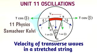 Velocity of a travelling wave produced in a string  Unit 11 Waves  11 Physics Samacheer Kalvi [upl. by Gilda902]