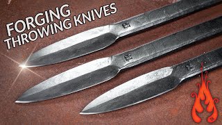 Blacksmithing  Forging throwing knives [upl. by Nylrebmik32]