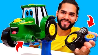 Vamos aprender inglês com Léo o caminhão Aula de inglês para crianças com o trator John Deere [upl. by Suolevram]