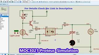 MOC3021 Proteus Simulation  How to use with Example Circuits [upl. by Euqinomad]