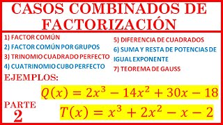 CASOS COMBINADOS DE FACTORIZACIÓN FACTOREOEJERCICIOS EXPLICADOS PASO A PASO POLINOMIOS PARTE 2 [upl. by Meekar]