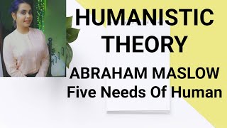 HUMANISTIC THEORY  ABRAHAM MASLOW  FIVE NEEDS OF HUMAN [upl. by Nnylaf113]