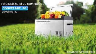 Frigider AUTO 40L LA 1224V CU FREON PE COMPRESORCONGELARE20°CDenisNetwork™ [upl. by Adirem219]