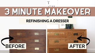 Refinishing a Dresser  How to Remove Stain and Stain Furniture Again [upl. by Adnohsek436]