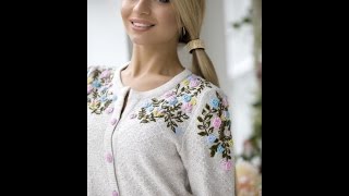 Вышивка по трикотажу Embroidery in knitwear [upl. by Sibilla]