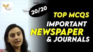 SET 40Top MCQs ON Newspaper amp Journals of INDIA by Yashodhra maam [upl. by Aihsyla]