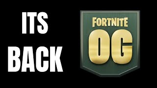 The RETURN OF OG FORTNITE [upl. by Cower451]