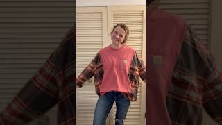 Inspired by Katswalk to make this fun upcycled shirt with a tee and a flannel sewing upcycle [upl. by Yi]