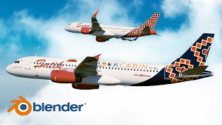 Batik Air A320  Airplane Blender 3D Animation Reel [upl. by Soraya]