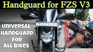 Yamaha FZS V3 Modification  Handguard Installation  Universal Handguard for all bikes [upl. by Derraj]