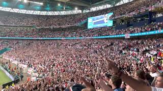 England fans singing the national anthem before Euro 2020 Final 110721 [upl. by Sayed]