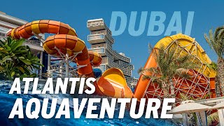 Worlds Largest Water Park Atlantis Aquaventure Dubai  Water Slides 2023 [upl. by Grubman]