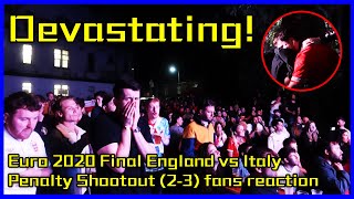 HEARTBREAKING  England Fans Reaction during Euro 2020 Final Penalty Shootout  England 2  3 Italy [upl. by Ainival]