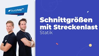 Schnittgrößen berechnen  rechteckige Streckenlast Technische Mechanik StudyHelp [upl. by Damahom]