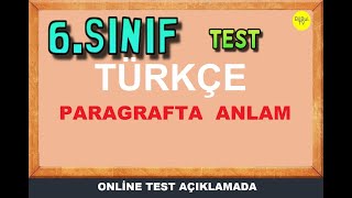 6 sınıf Türkçe paragrafta anlam soru örnekleri  özel sorular [upl. by Isabel]