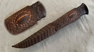 Making leather sheath for the dragon eye knife [upl. by Hollie]