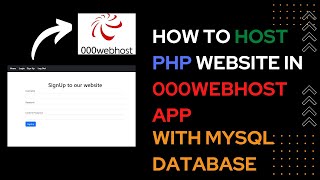 How to host PHP website in 000webhost with MySQL database manager [upl. by Akiret933]