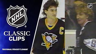 Gretzky and Lemieux square off in 1990 NHL AllStar Skills Competition [upl. by Neiht]