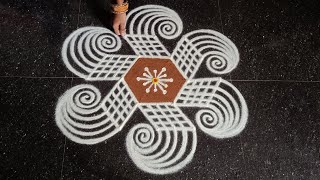 Vaigasi madham simple padi kolam  53 easy pandaga muggulu  easy rangoli  rangoli kolangal [upl. by Dolph]