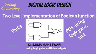 Two level implementation of Boolean function part 3 [upl. by Aissatsana]