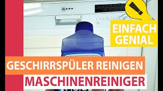 Spülmaschine reinigen amp entkalken  Geschirrspüler mit einem Spülmaschinenreiniger sauber bekommen [upl. by Adiell]