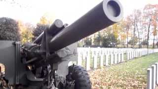 WW2 era M114 155mm Howitzer on display in a cemetery in Ottawa Canada [upl. by Ahseiuqal]