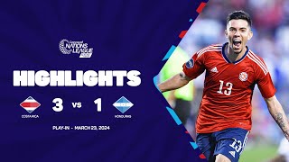 Highlights  Costa Rica vs Honduras  202324 Concacaf Nations League Playin [upl. by Akimehs]