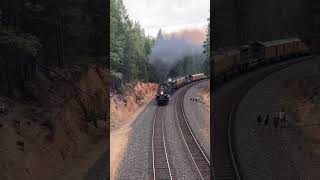 Big Boy 4014 coming around the bend northeast of Colfax California on July 14 [upl. by Sredna]