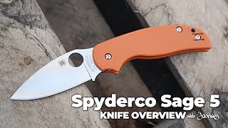 Spyderco Sage 5 REX121 Steel Folding Knife  5Minute Review  Atlantic Knife [upl. by Ludwog88]