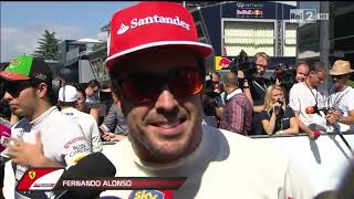 F1 Italia 2014  Stella Bruno intervista Fernando Alonso dopo le Qualifiche [upl. by Haig]