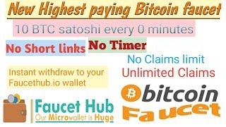 Claim 10 BTC satoshi every 0 minutes instant in Faucethubio wallet [upl. by Ymirej558]