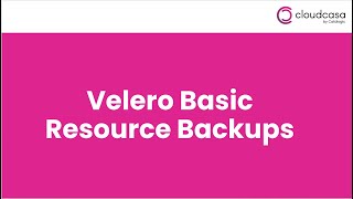 Velero Basic Resource Backups [upl. by Darwen]