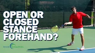 Open Stance vs Closed Stance Tennis Forehand [upl. by Oisor]