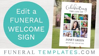 Edit A Large Funeral Welcome Sign [upl. by Kondon74]