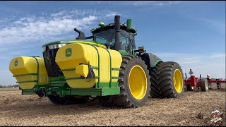 John Deere 9R 640 Tractor pulling an Unverferth Zone Builder  Ripping the Fields [upl. by Nnylyar]