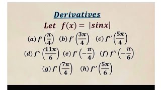 Derivative of fx Sinx Differentiation of mod sinx [upl. by Alard]