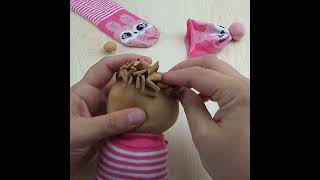 Making a baby from skin socks BasicToy doityourself baby socks [upl. by Ullman]